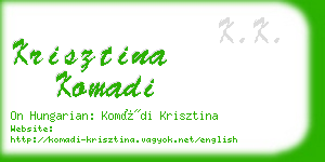 krisztina komadi business card